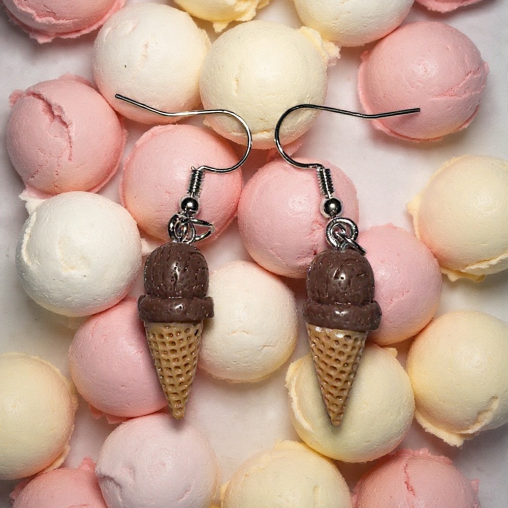 Ice Cream Cone Dangle Earrings
